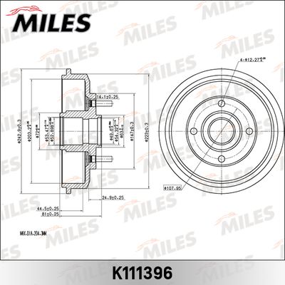 Барабан тормозной Miles K111396