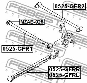 Сайлентблок задней поперечной тяги FEBEST MZAB025