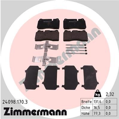 Колодки тормозные дисковые ZIMMERMANN 240981703