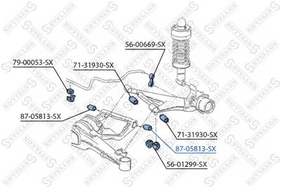 Сайлентблок задней балки STELLOX 8705813SX