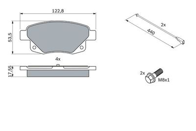 Колодки тормозные дисковые BOSCH 0986494171
