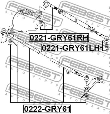 Тяга рулевая FEBEST 0222GRY61