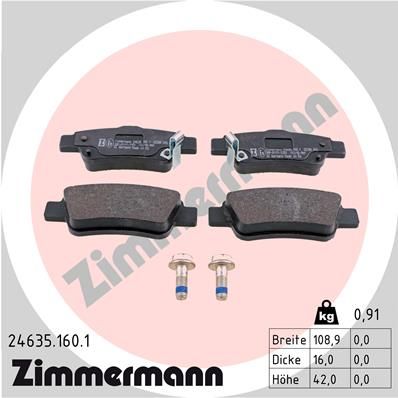 Колодки тормозные задние ZIMMERMANN 246351601