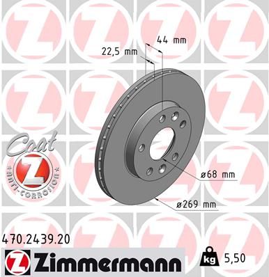 Диск тормозной ZIMMERMANN 470243920