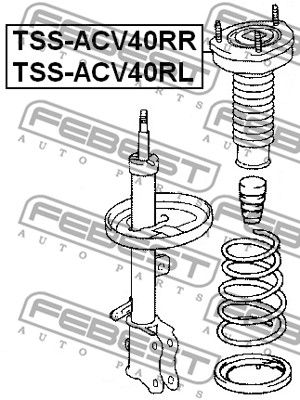 Чашка амортизатора заднего левая FEBEST TSSACV40RL