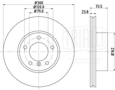 Диск тормозной передний TRIALLI DF261004
