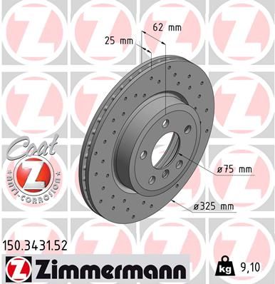 Диск тормозной ZIMMERMANN 150343152