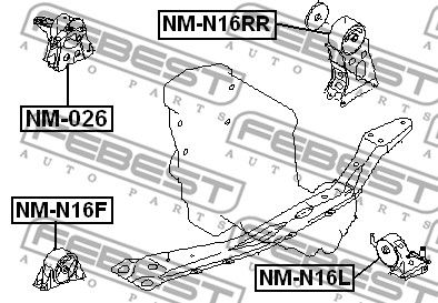 Опора двигателя FEBEST NM026