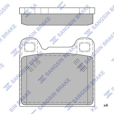 Колодки тормозные дисковые SANGSIN SP4398