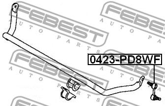 Тяга стабилизатора переднего FEBEST 0423PD8WF