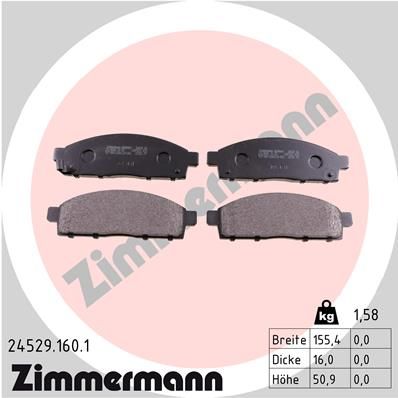 Колодки тормозные дисковые ZIMMERMANN 245291601