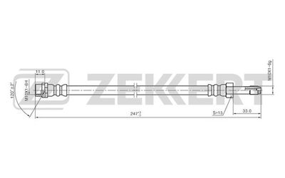 Шланг тормозной задний Zekkert BS9340