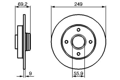 Диск тормозной задний BOSCH 0986479255