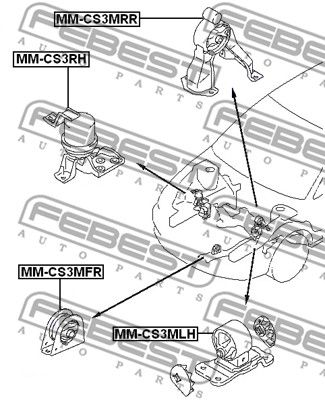 Подушка двигателя задняя FEBEST MMCS3MRR