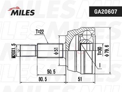 ШРУС наружный Miles GA20607