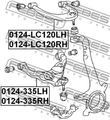 Рычаг передний левый верхний FEBEST 0124LC120LH