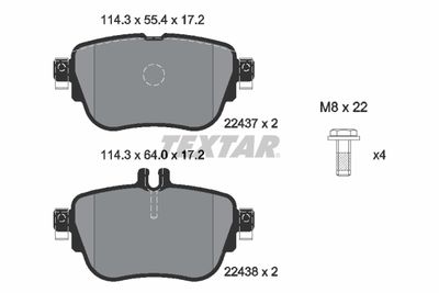 Колодки тормозные задние TEXTAR 2243701