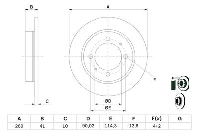 Диск тормозной задний BOSCH 0986478898