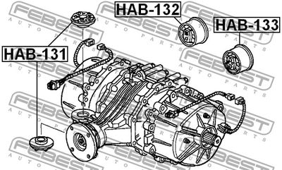 Сайлентблок подушки дифференциала FEBEST HAB131