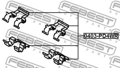 Комплект монтажный тормозных колодок MITSUBISHI MR389628