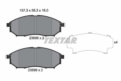 Колодки тормозные передние TEXTAR 2369801