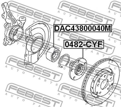 Подшипник передней ступицы FEBEST DAC43800040M