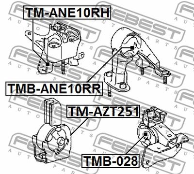 Подушка двигателя правая гидравлическая FEBEST TMANE10RH