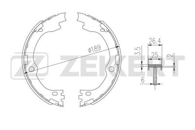 Колодки тормозные барабанные задние Zekkert BK4014