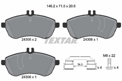 Колодки тормозные передние TEXTAR 2430601