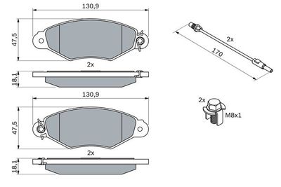 Колодки тормозные дисковые передние BOSCH 0986424455