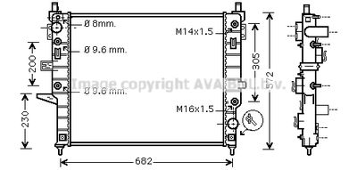 Радиатор системы охлаждения AVA MSA2271