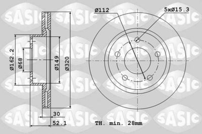 Диск тормозной SASIC 6106185