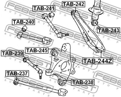 Сайлентблок рычага подвески задней FEBEST TAB242