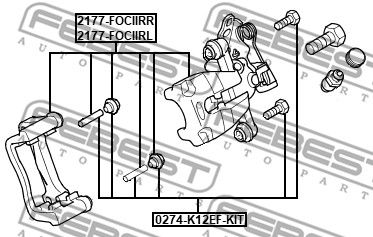 Суппорт тормозной задний правый FEBEST 2177FOCIIRR