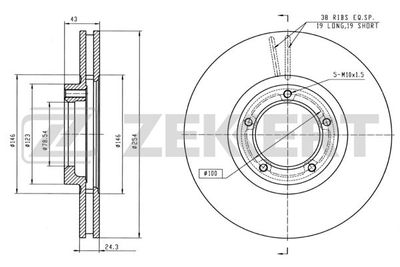 Диск тормозной передний Zekkert BS5067