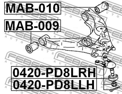 Опора шаровая передняя нижняя FEBEST 0420PD8LRH