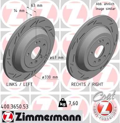 Диск тормозной ZIMMERMANN 400365053