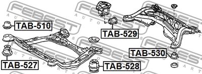 Сайлентблок подрамника FEBEST TAB528