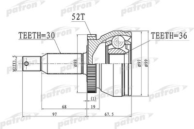 ШРУС наружный PATRON PCV3072