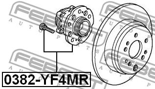 Ступица задняя FEBEST 0382YF4MR