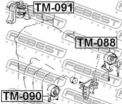 Подушка двигателя левая FEBEST TM090