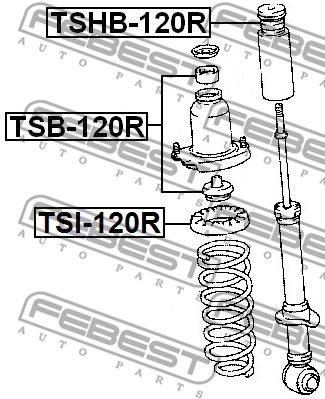 Втулка заднего амортизатора комплект FEBEST TSB120R