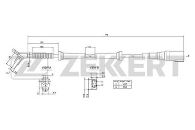 Датчик АБС передний Zekkert SE6062