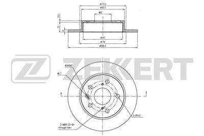 Диск тормозной задний Zekkert BS6243