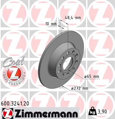Диск тормозной задний ZIMMERMANN 600324120
