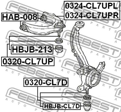 Опора шаровая переднего верхнего рычага FEBEST 0320CL7UP