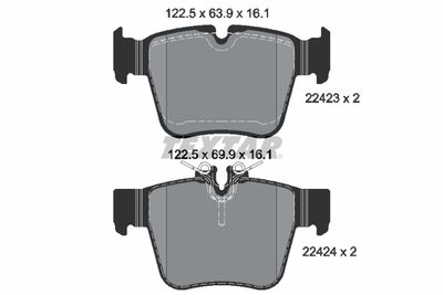 Колодки тормозные задние TEXTAR 2242301