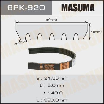Ремень поликлиновой Masuma 6PK920