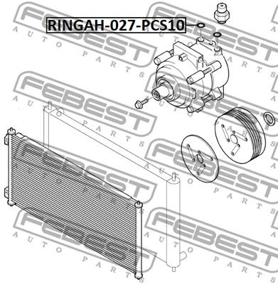 Кольцо уплотнительное трубки кондиционера FEBEST RINGAH027PCS10