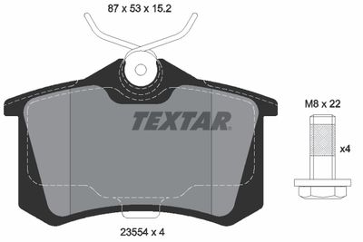 Колодки тормозные задние TEXTAR 2355401